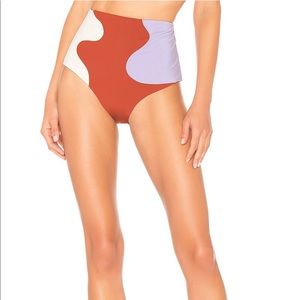 Mara Hoffman High Waist Bikini Bottom Lilac Multi